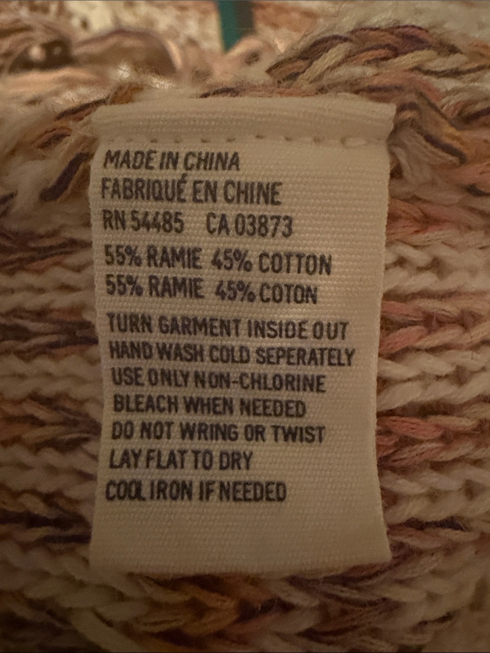 American Eagle Cream and Brown Knit Poncho with Fringe - Picture 7 of 7